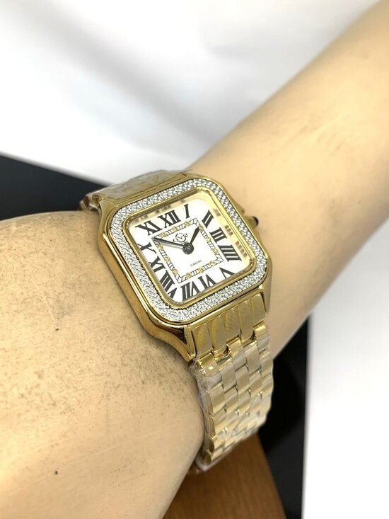 GV2 by Gevril Women\'s Watch 12112 Swiss Quartz Diamond Gold Tone Steel 27.5mm